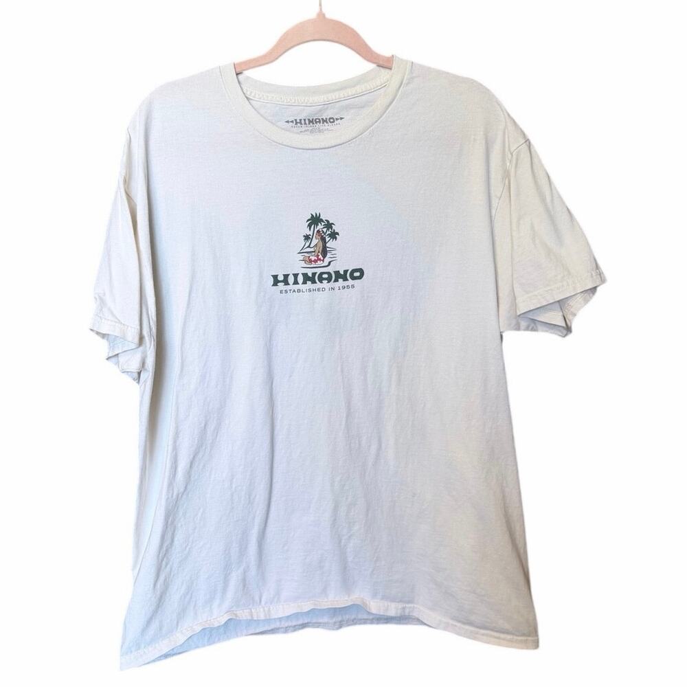 Hinano Tahiti 100% cotton white logo Tshirt tee XL men’s island life Polynesian
